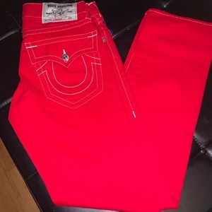 red true religion jeans